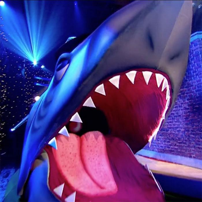 3 Itv bigheads giant Paparazzi shark film prop