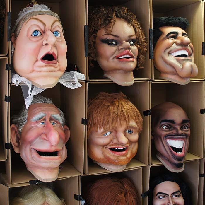 4 Itv bigheads on set