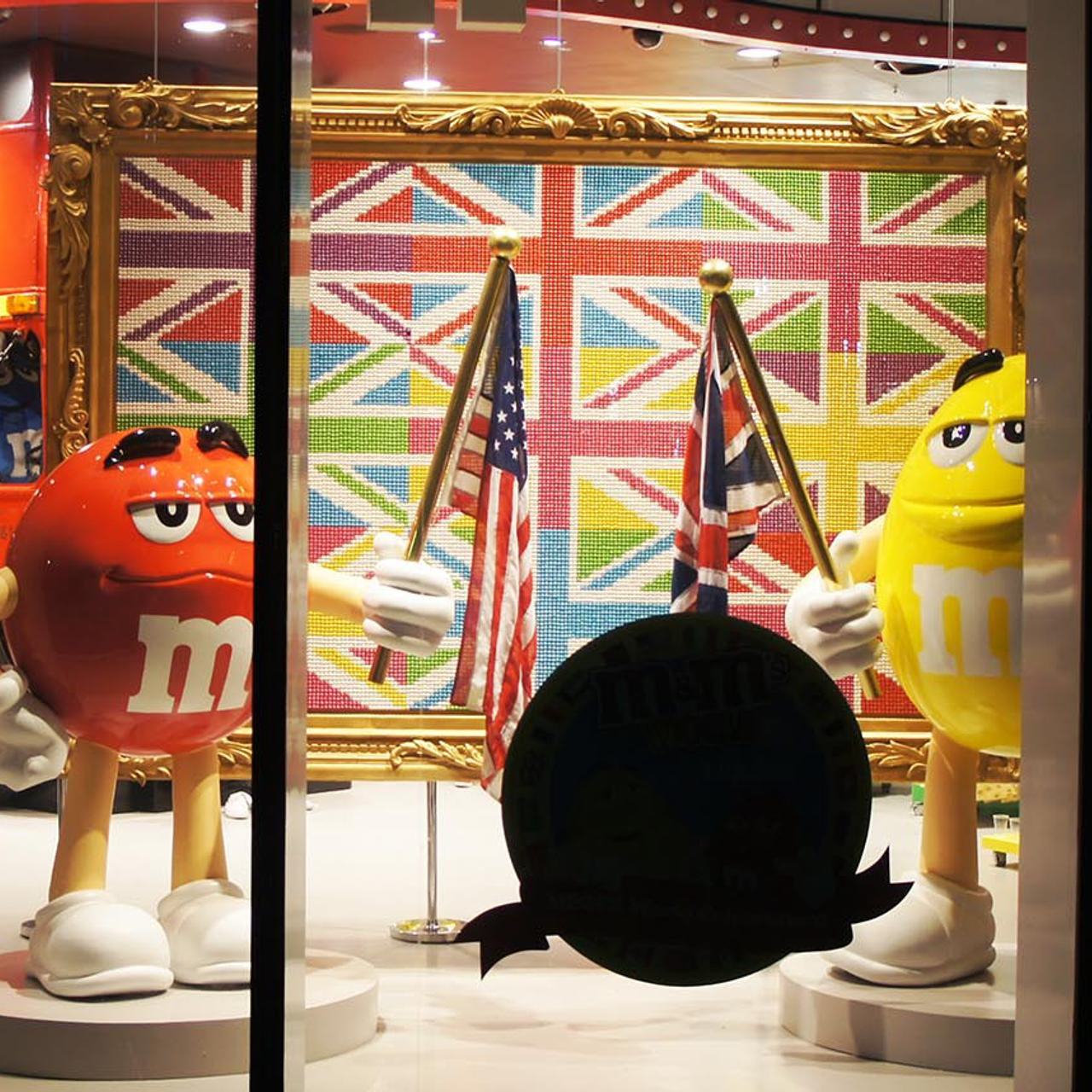 M&Ms store window - M&Ms giant mosaic union jack flag