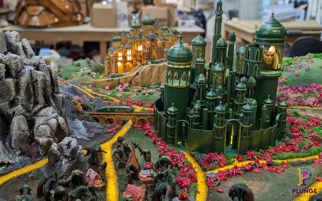 The Emerald City is displayed as a centre piece in the Land of Oz.
