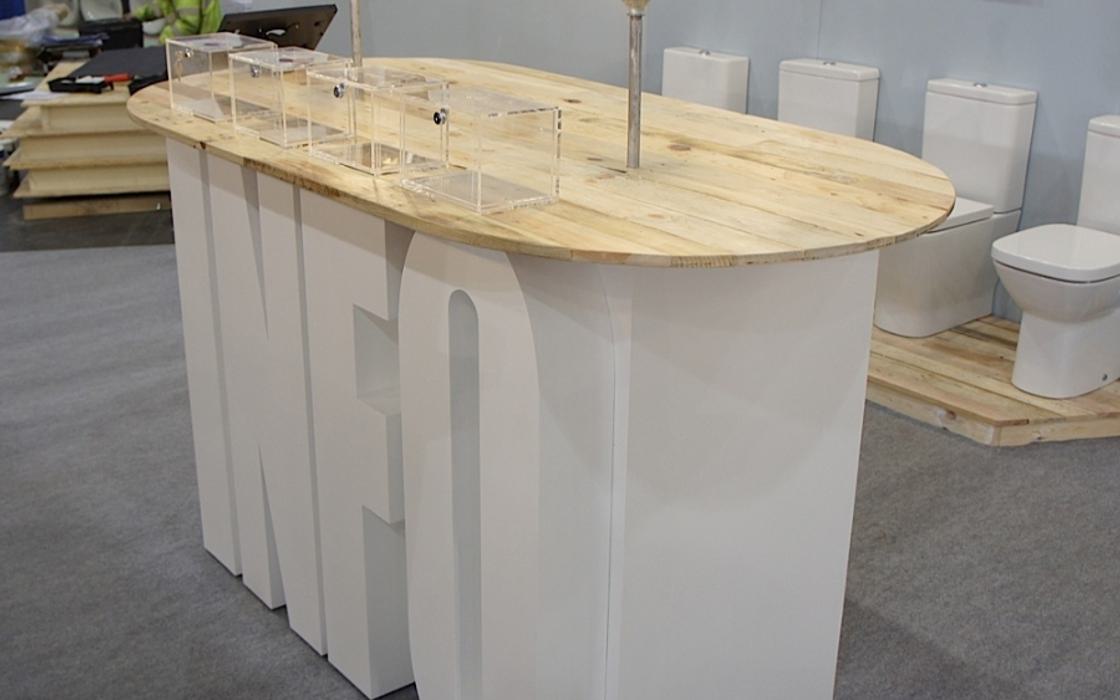 Bespoke Exhibition Stand 3D Lettering Info Desk